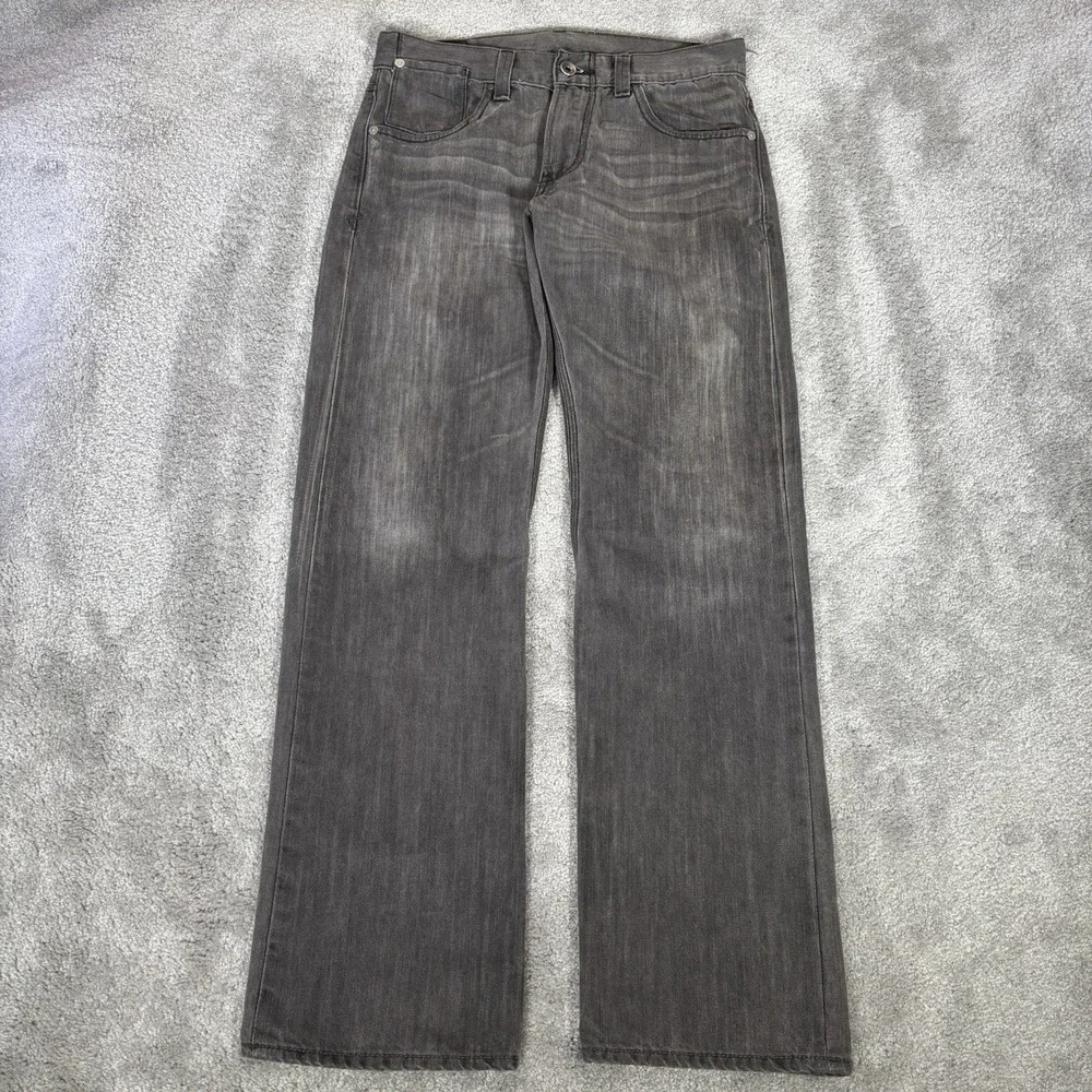 Vintage Levis 514 Jeans Mens 32x32 Slim Straight Gray Denim Flap Pockets Y2K